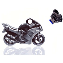 EcooDisk 64GB USB 3.0 Flash Drive Metal Motocycle Shape Thumb Drive High Speed Zip Drive, Cool Pen Drive Fun Memory Stick Heavy Duty USB Sticks Date Storage Jump Drive with Jewelry Bag Gift