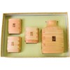 Kiso Kogei Tokuri Wooden Hinoki Horn Guinomi Set of 4