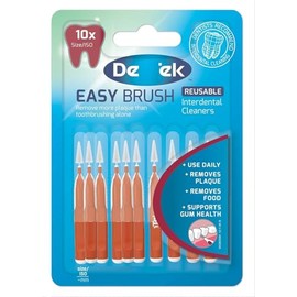 30 x DenTek Reusable Easy Flexible Interdental Brushes | Mint & Fluoride Coated for Fresh Healthy Gums | ISO2/0.5mm | Remove Food & Plaque Between Teeth