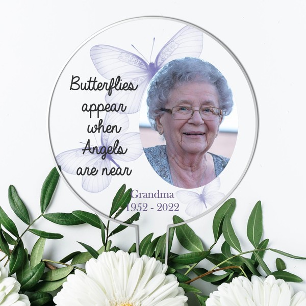 Personalised Memorial Acrylic Grave Stakes - Custom Plaque for Loved