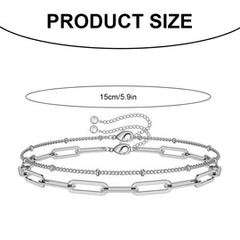 EIHI Bracelets for Women, Buckle Bracelets for Women, Friendship Bracelets, Adjustable Layer Bracelet, Girls Bracelet for Women, Gifts for Women, Stainless Steel