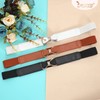 JasGood Pack of 3 Women's Elastic Thin Belt Metal Buckle