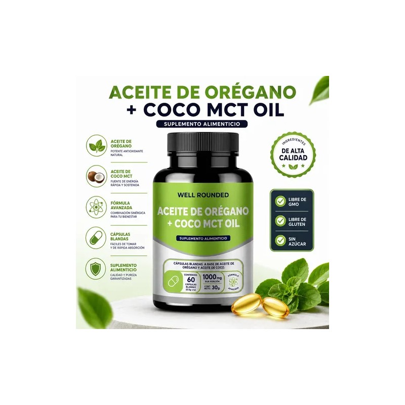 Aceite De Orégano Y Aceite De Coco Mct Oil Kit