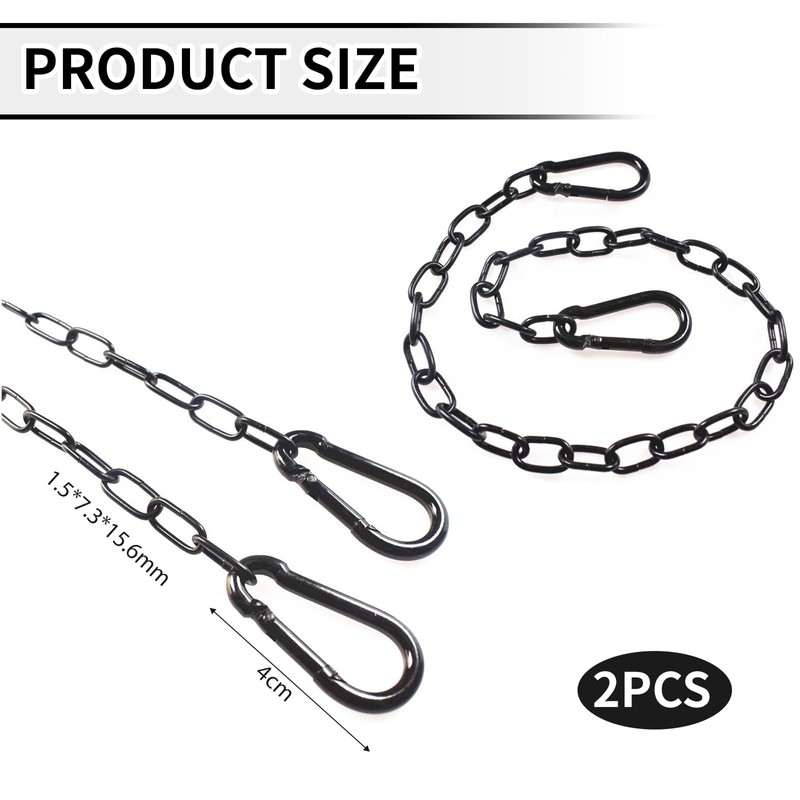 Bettinay 2 PCS 60 cm Metal Chain Lock, Gate Chains