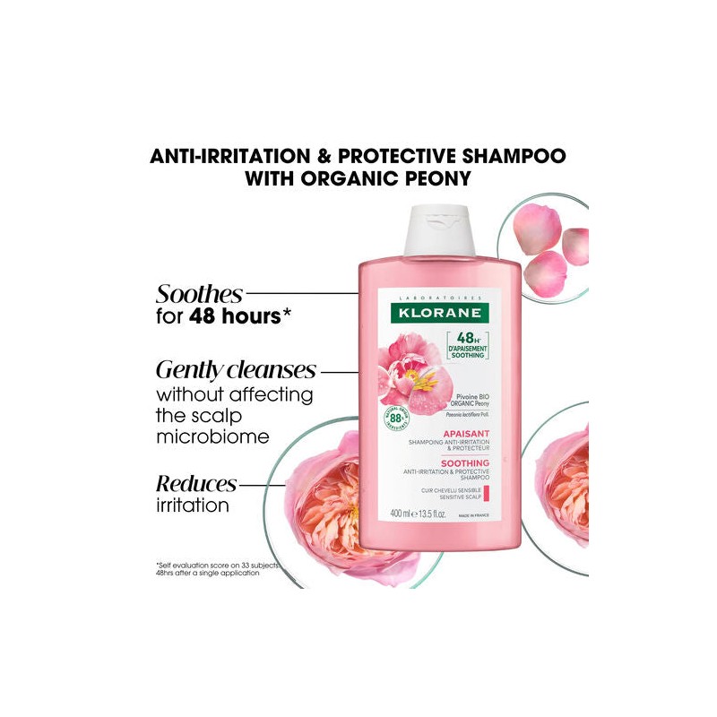 Klorane Soothing Organic Peony Shampoo 400ml
