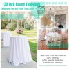 REWOMC 10 Pack Round Tablecloths - 120 Inch, White Polyester