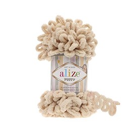 Alize Puffy Baby Big Loop Blanket Yarn 100% Micropolyester Soft Yarn Lot of 3, Each Ball 100g 9m - 310 Honey
