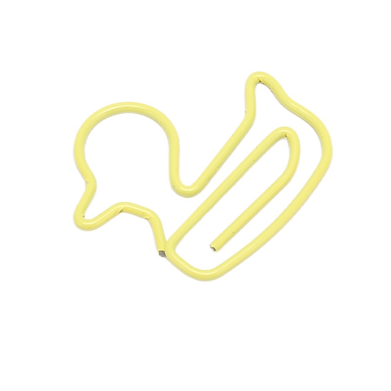 100Pcs Paper Clips Yellow Duck Shape Lightweight Portable Electroplating Process