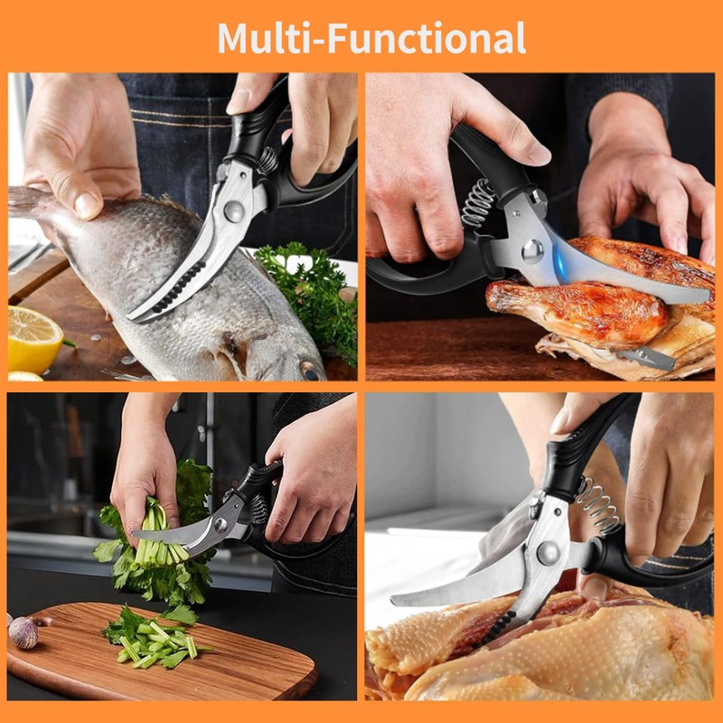 FUZVOL Poultry Shears - Heavy Duty Kitchen Scissors with Safety