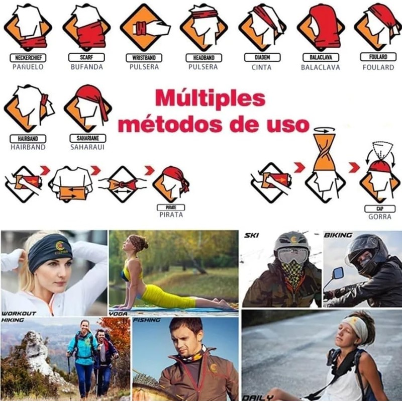 Gaiter de Cuello sin Costuras de Poliéster para Ciclismo, Senderismo,