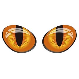 EROSPA® Sticker Car Motorcycle 3D Cat Eyes Orange