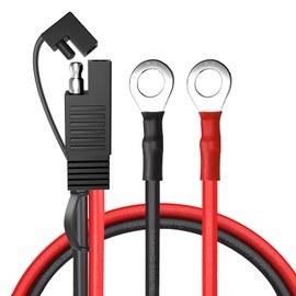 HuaLiSiJi SAE zu O Ring Terminal Harness 12V 24V SAE Anschlusskabel 10AWG Batteriekabel 12V mit Stecker 30A, SAE Stecker Schnellverbindung, Ladeanschluss kabel (0.3m)