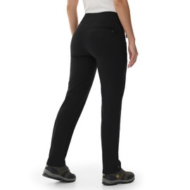 BGOWATU Women's Hiking Pants Quick Dry Lightweight Water Resistant Joggers with Zipper Pockets High Waisted Outdoor Black M