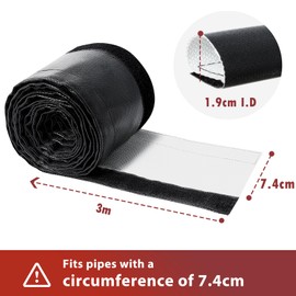 Car Heat Shield for Hose Lines & Electrical Wiring, Wire Heat Shield Automotive for Exhaust and High-Temperature Pipes with 20 Pcs Stainless Steel Ties (Black, 1.9cm I.D. x 3 m)