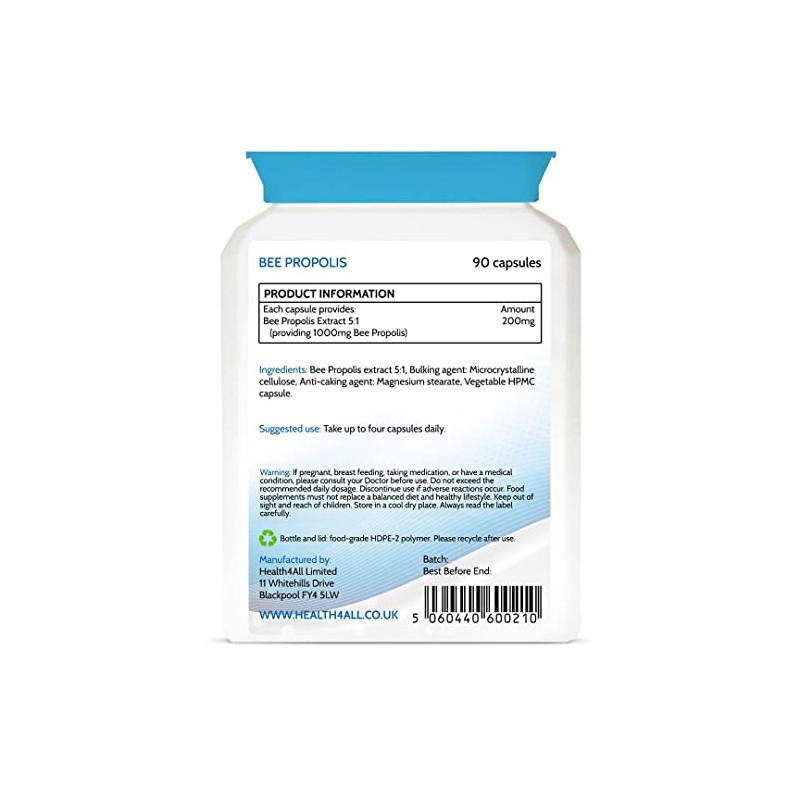 Bee Propolis High Strength 1000mg 90 Capsules (V) Immune System