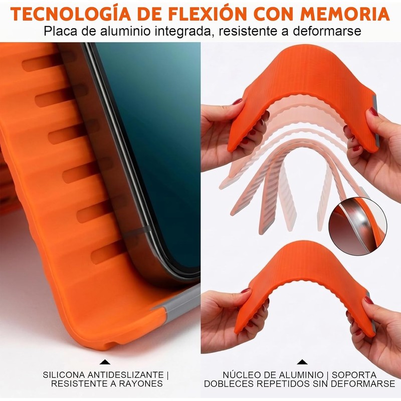 Soporte Flexible para Celular y Tablet, Stand de Silicona Plegable