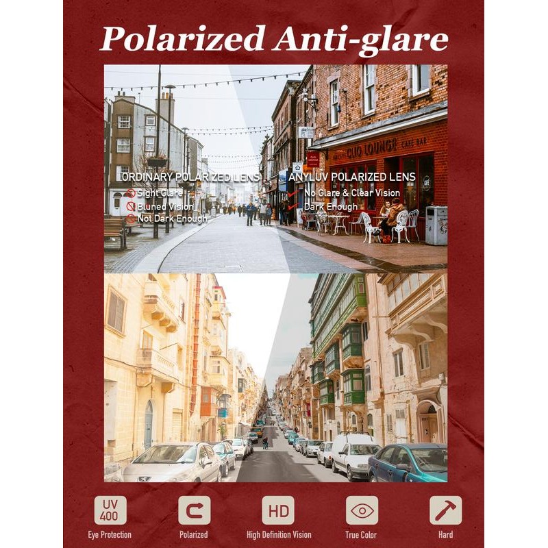 Retro circular polarized sunglasses for men and women, upscale metal