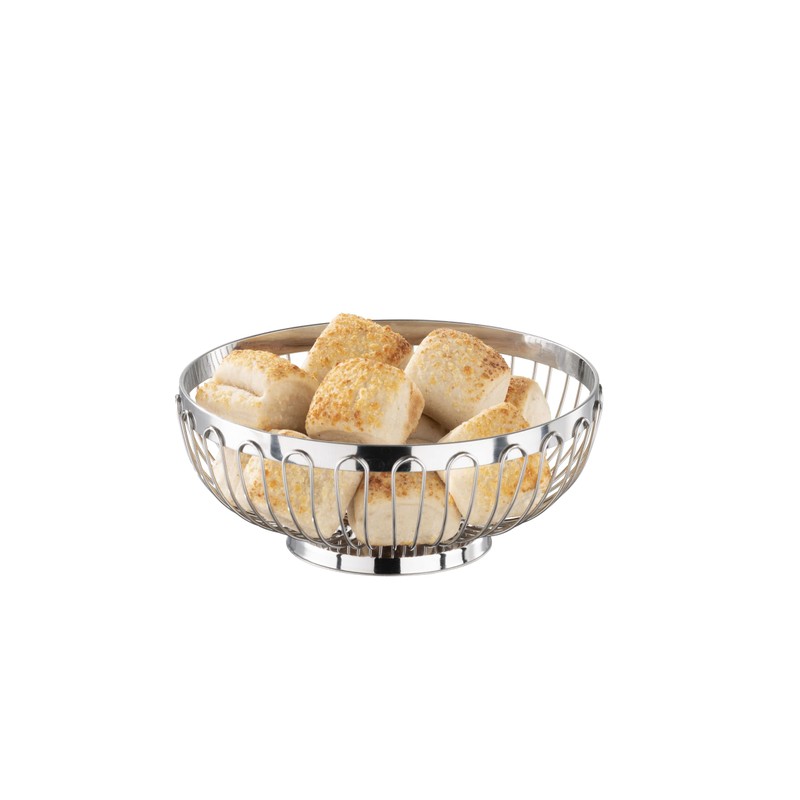 APS 30230 Hochglanzpolierter Edelstahl Korb für Brot oder Obst, Ø