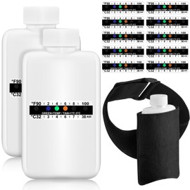 14 Pcs Urine Show Complete Kit 2 Portable Empty Bottles 10 Adhesive Temperature Show Strip Hidden Leg Strap Urine Oxford Pouch Urine Test Bottles (Simple Style)