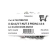 T-NUT Stainless Steel 8-32x1/4 3 Prong Tee Nuts (#8-32 Thread