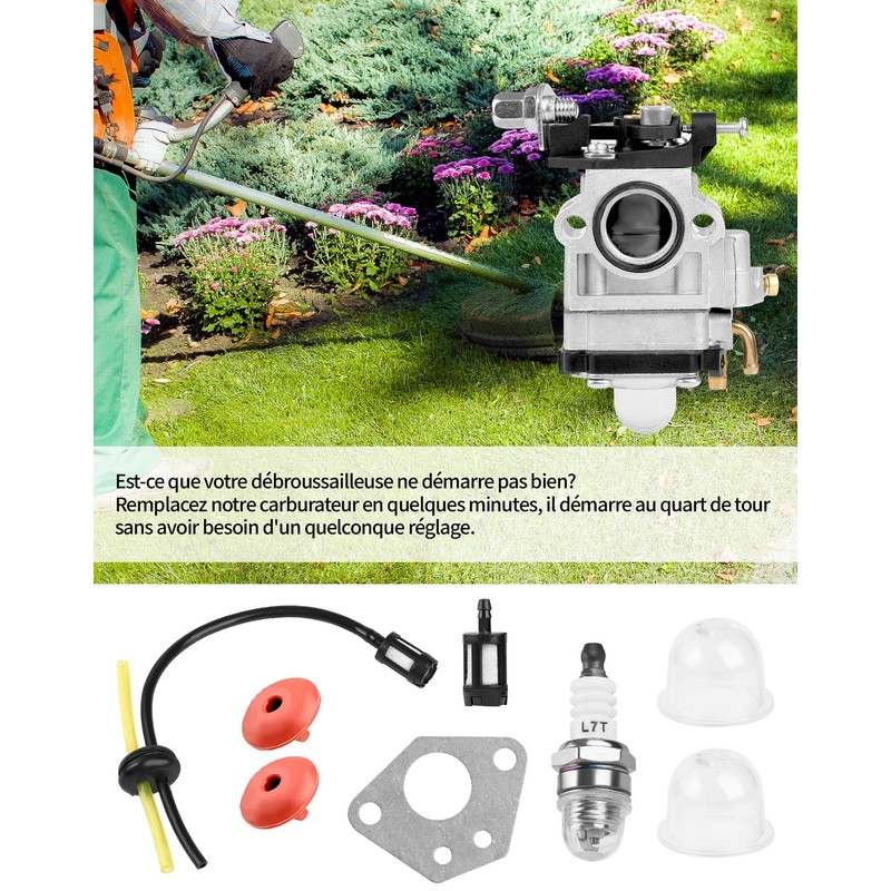 SOSALUK 52cc 49cc 43cc 2 Stroke Carbu Kit with Hose