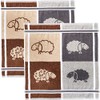 2-pk tea towels terry Braun-Beige size 50x50 cm