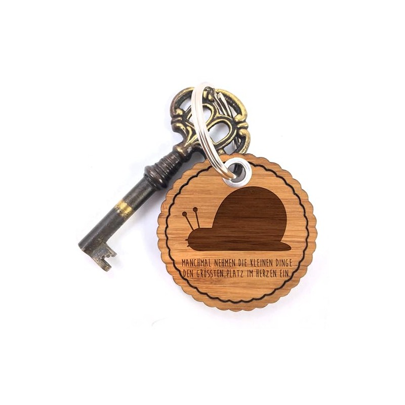 Mr. & Mrs. Panda Round Shaft Key Ring Snail, neutral