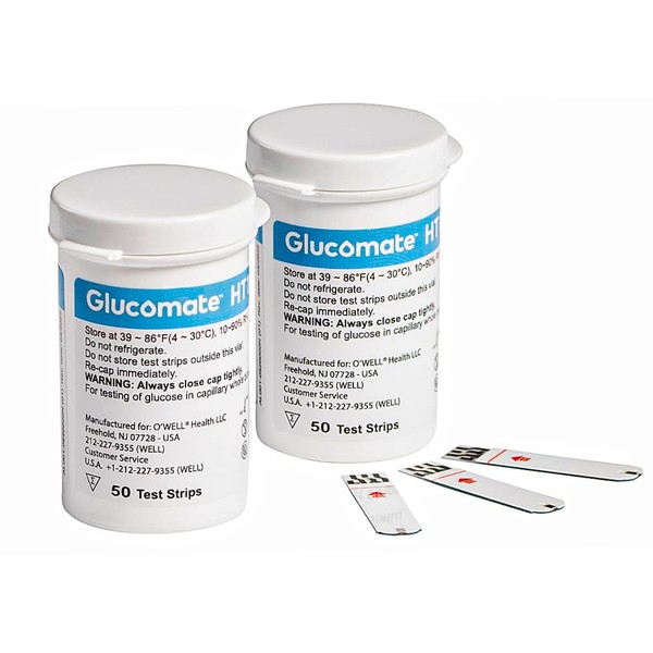 Glucomate HT100 Blood Glucose Test Strips, 100 Count