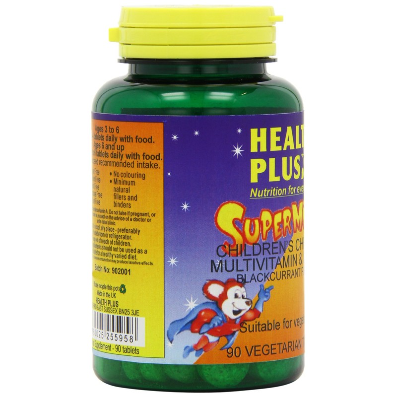 Health Plus Supermouse - Blackcurrant Flavour Children's Chewable Multivitamin Supplement