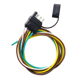 PLUXPAER 4 Pin 5 Wire Trailer Wiring Harness 14AWG Pure Copper Wire 25Inch