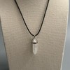 VIE VIE Double Point Pencil Pendant, Black String (Aura Quartz)