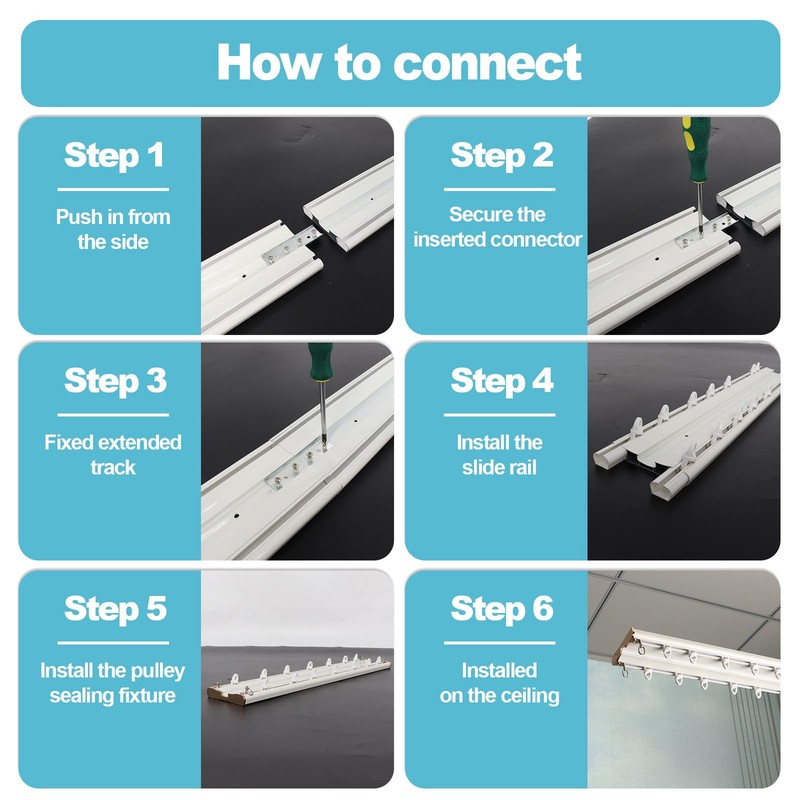 Double Curtain Track Ceiling Mount 10ft,Heavy-Duty Aluminum Curtain Rail, 3.78"