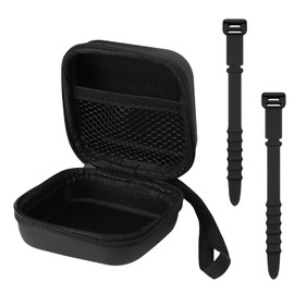 1 x Black Hard Headphone Box with 2 Black Cable Organisers Headphones Data Cable Case Suitable for Shopping Travel Outdoor