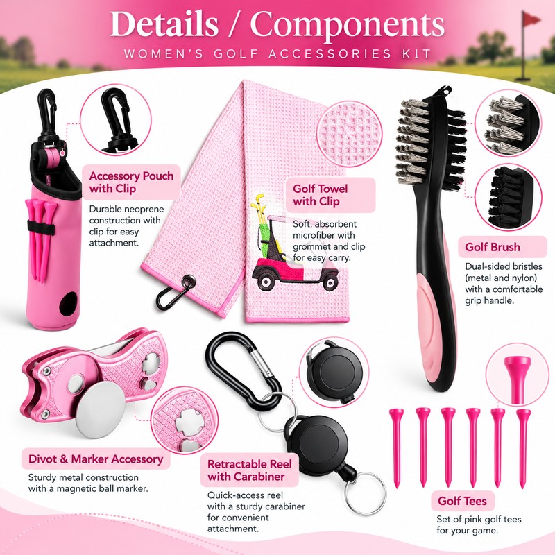 10-Piece Golf Accessories Kit for On-Course Organization – Golf Ball