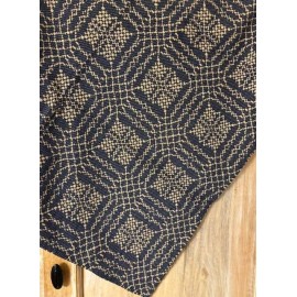 Unbranded New Primitive NANTUCKET NAVY COVERLET TABLE SQUARE Tablecloth Topper 34"