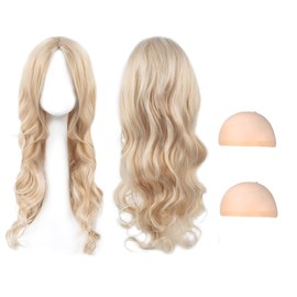 AYNKH Long Blonde Wave Wigs - 27" Curly Hair Wig for Women's Fancy Dress & Cosplay