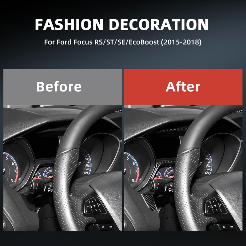 FXETRNL Real Carbon Fiber Speedometer Decor Covers for Ford Focus