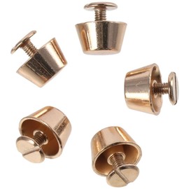 YYlingx 10 Sets Purse Handbag Feet Screw Back Rivets, Gold 12mm Metal Flat Head Studs Brass Screw-Back Spike for DIY Leather Crafts, Purse Handbag