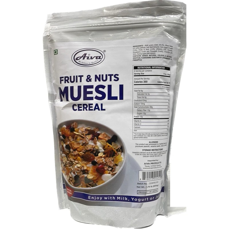 Aiva Muesli Cereal Fruit and Nuts - 28 OZ (800