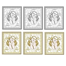 Christmas Snow Angel Card Making Toppers Craft Toppers Crafting, Gold and Silver Shades x 6