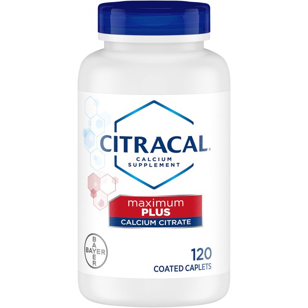 Citracal Max Size 120ct Citracal Calcium Citrate with Vitamin D Maximum Coated Caplets 120 Count