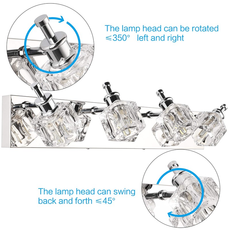 PRESDE 4 Lights Bathroom Light Fixtures Over Mirror Crystal Modern