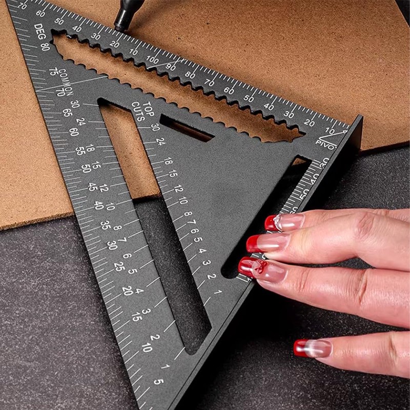 MINGTIANGH Triangular Ruler, Woodworking, Right-Angle Ruler, Round Saw, Aluminum Alloy,