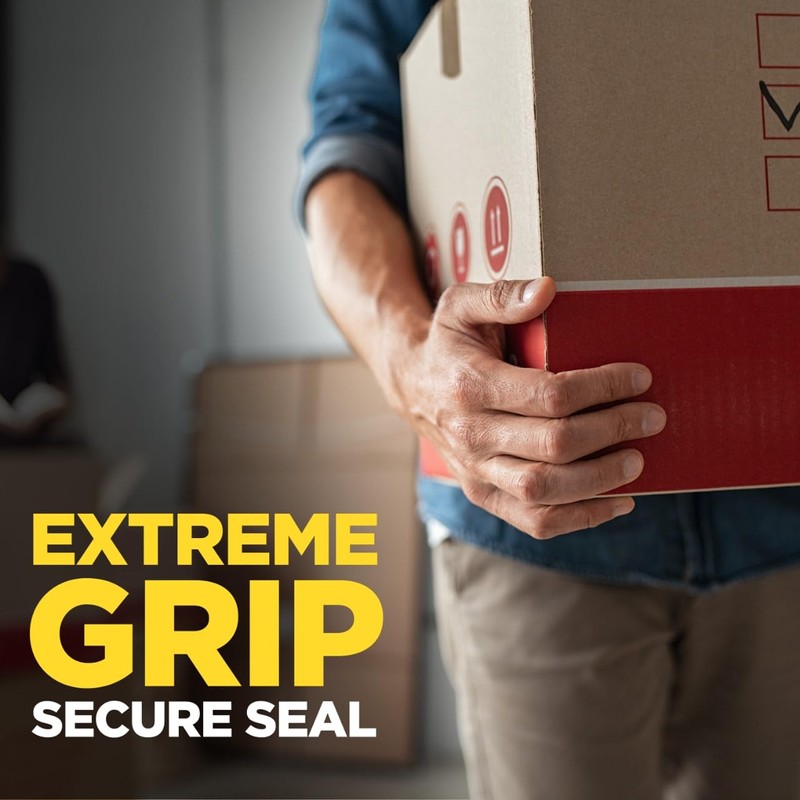Scotch Box Lock Packing Tape, Clear Packaging Tape, Extreme Grip