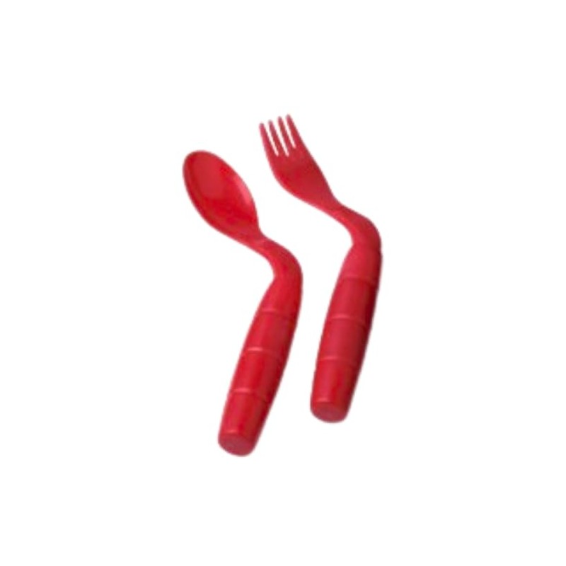 EasieEaters Curved Utensils for Right-Handed Users – 1 Spoon &