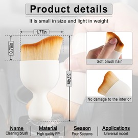 GaRhomxy Car Detailing Brushes, Car Interior Dust Sweeping Soft Brush, Soft Bristles Brush Cleaning Tool for Automotive Dashboard, Air Conditioner Vents, Computer, Scratch Free(White)