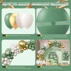 412Pcs Sage Green White Sand Gold Balloons Garland Arch Kit,18