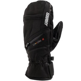 Swany Women's X-Cell Under Waterproof Breathable Insulated Winter Snow Mittens with Zippered Pocket, Black, Medium
