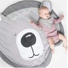 Apioiqa Bear Mat Soft Cotton Round Play Mat for Tummy