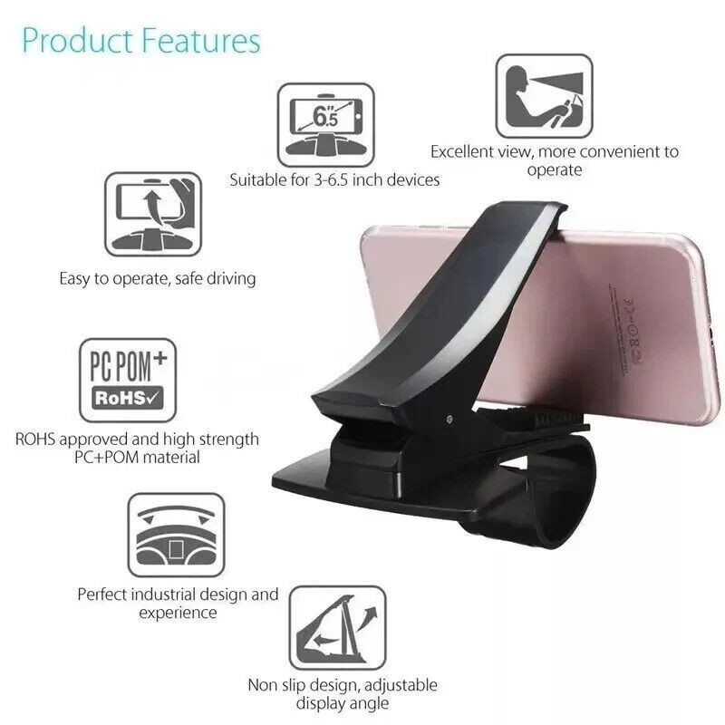Unbranded Universal Car Dashboard Mount Holder Stand Clamp Cradle Clip